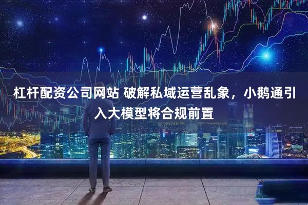 杠杆配资公司网站 破解私域运营乱象，小鹅通引入大模型将合规前置